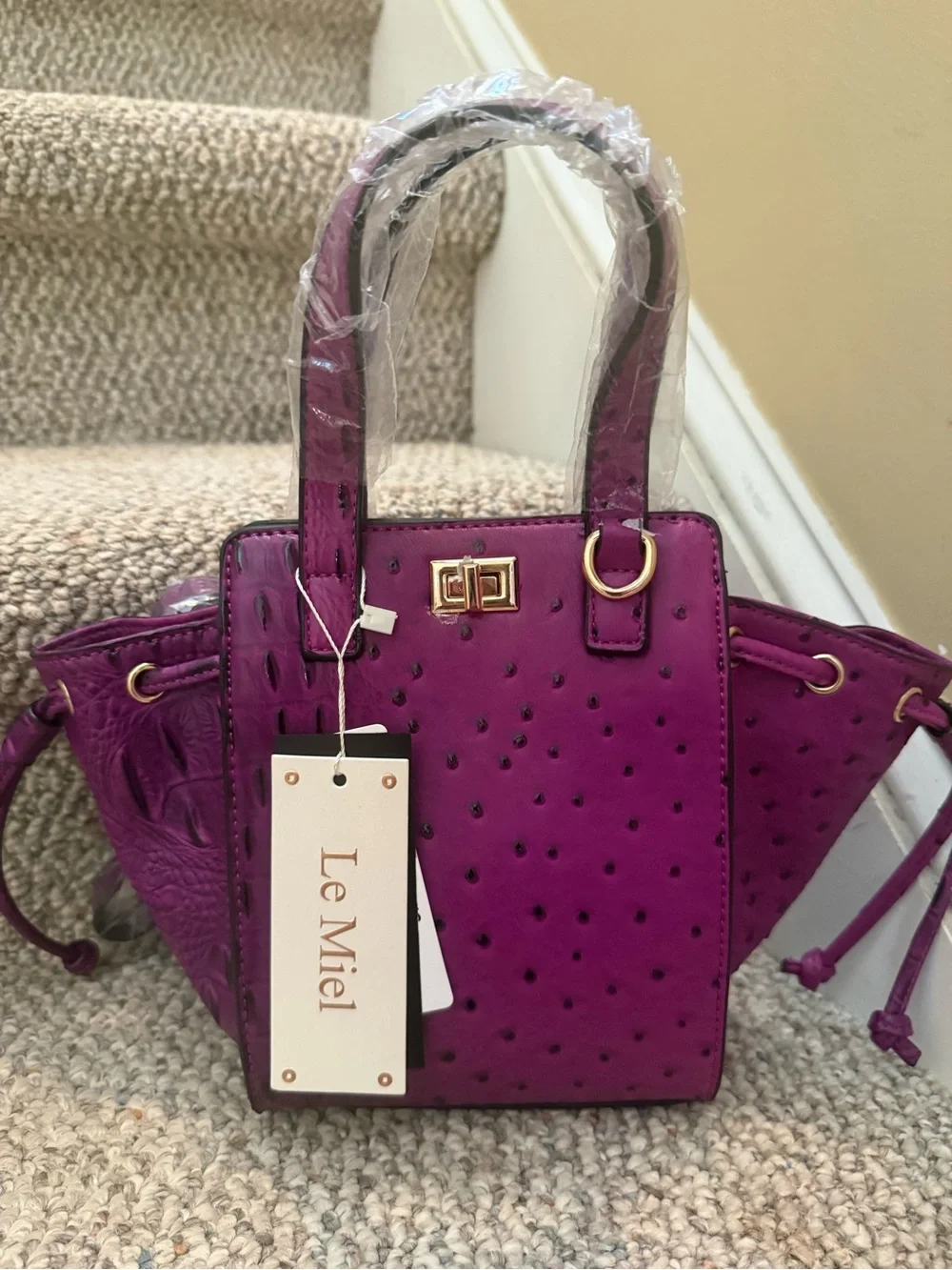 Ostrich Croc Satchel